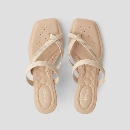 Square-Toe Mid Heel Strappy Sandals (Alina)