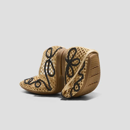 Margot Square-Toe Mesh Flats (Makayla)