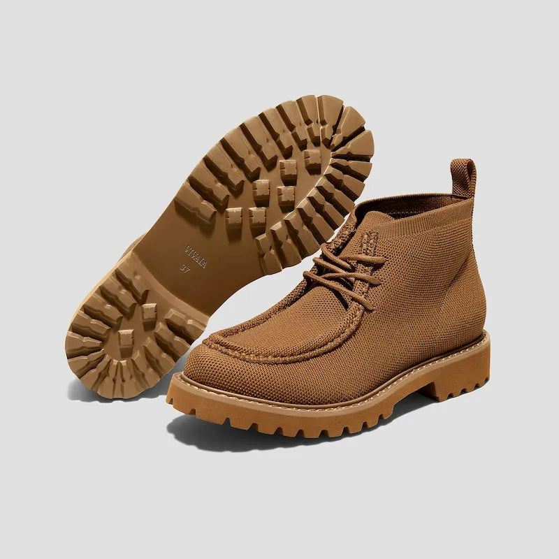 Round-Toe Lug Sole Ankle Boots (Francis)