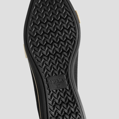 Water-Repellent Pointed-Toe Bow Loafers (Valentina）