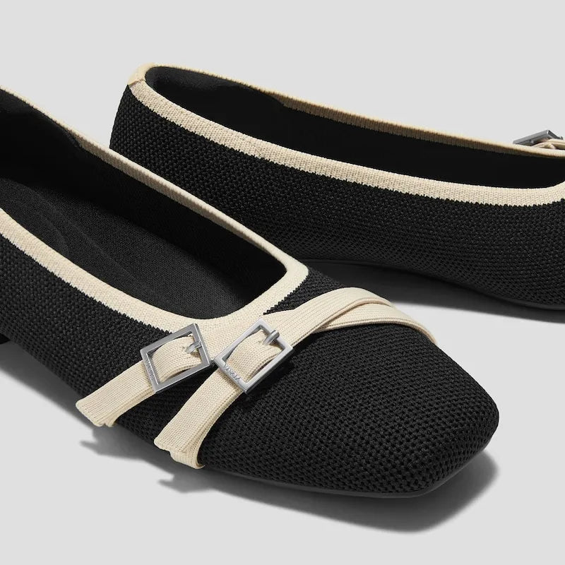 Square-Toe Margot Crisscross Flats (Marah)