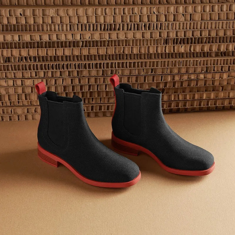 Square-Toe Ankle Chelsea Boots (Clara)