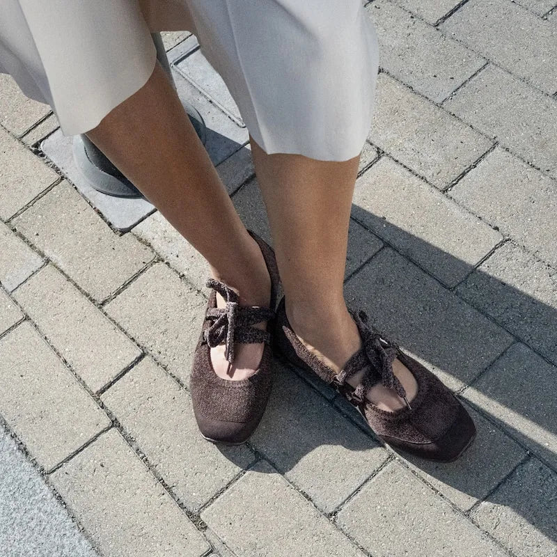 Square-Toe Hybrid Mary Janes (Cecily)