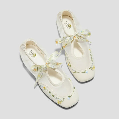 Healing Garden | Square-Toe Organza Sneakerinas (Ciara)
