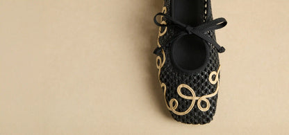 Margot Square-Toe Mesh Flats (Makayla)