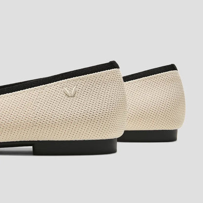 Square-Toe V-Cut Flats (Margot 2.0)