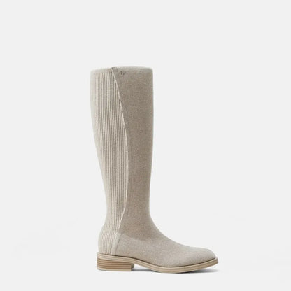 Square-Toe Knee-High Boots (Aida)