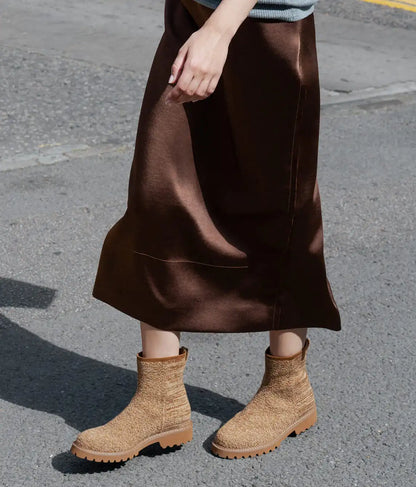 Round-Toe Wool Ankle Boots (Freja)