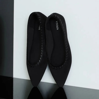 Velvet Whipstitched Ballet Flats (Alasia)