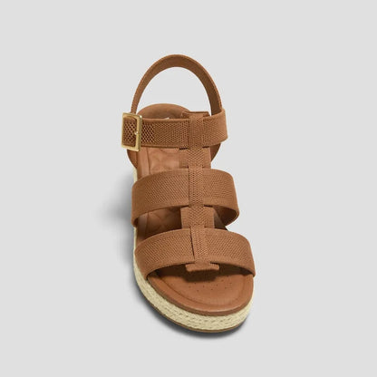 Round-Toe Slingback Wedge Sandals (Skyler)