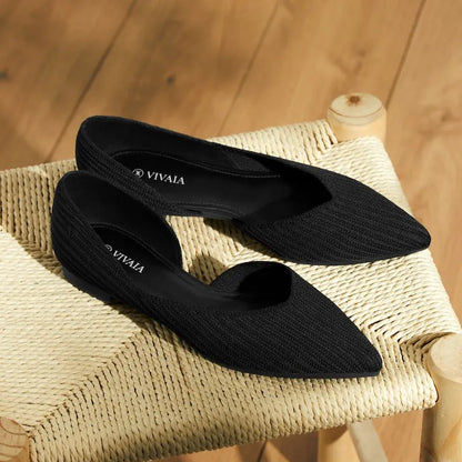Pointed-Toe D'Orsay Flats (Melia)