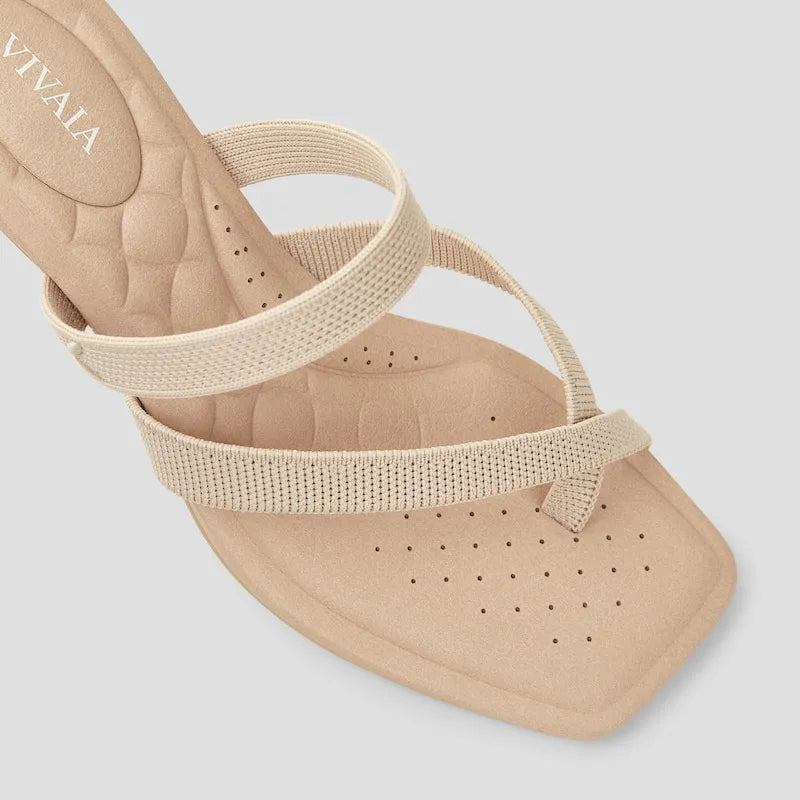 Square-Toe Mid Heel Strappy Sandals (Alina)