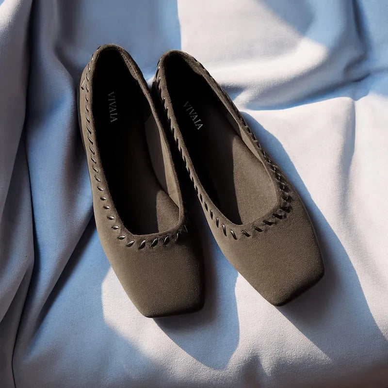 Velvet Whipstitched Flats (Mirit)