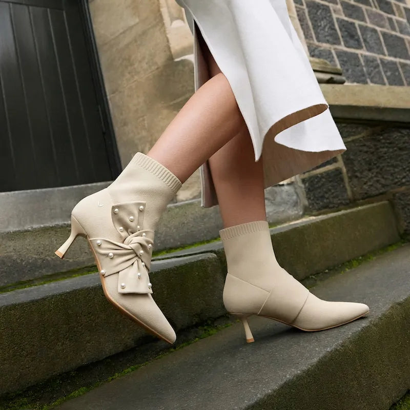 Pointed-Toe Ankle Heel Boots (Athena)