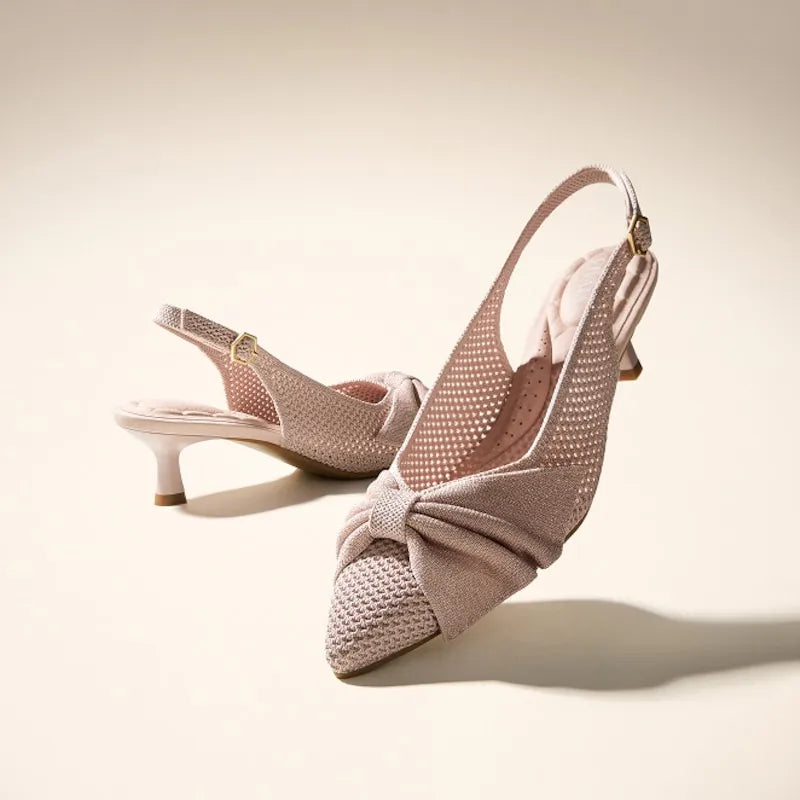 PointEase Bow Slingback Heels (Sanna)