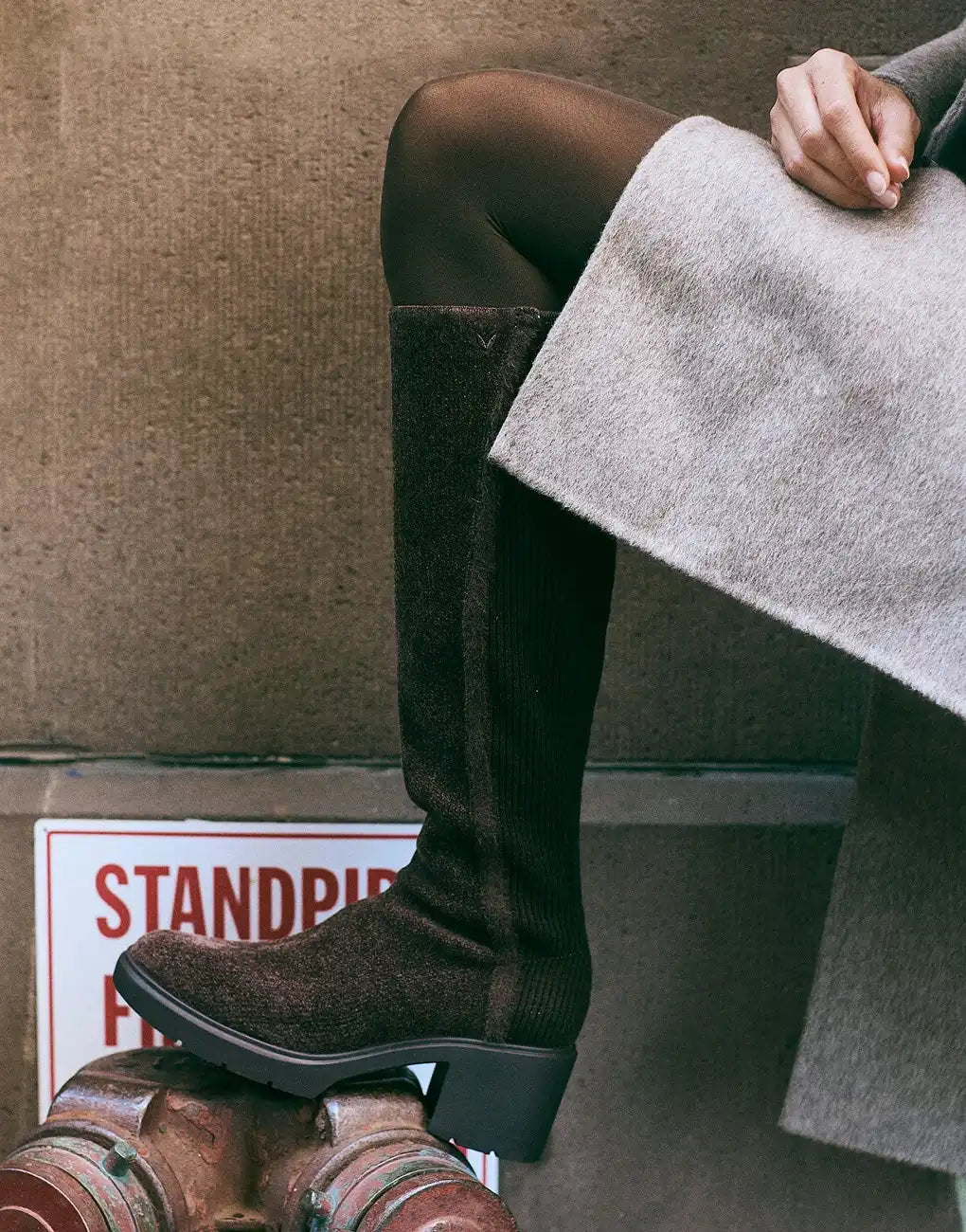 Square-Toe Block-Heel Knee-High Boots (Atria)
