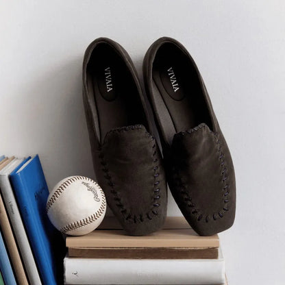 Velvet Whipstitched Loafers (Siena)