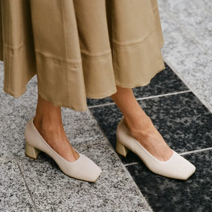 Square-Toe Margot Chunky Heels (Monroe)