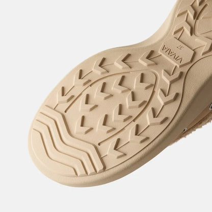 Round-Toe Fuzzy Platform Mules (Tobi)