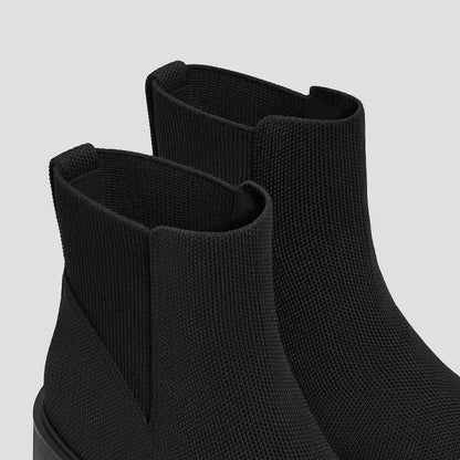Round-Toe Chunky Platform Travel Boots (Everly)