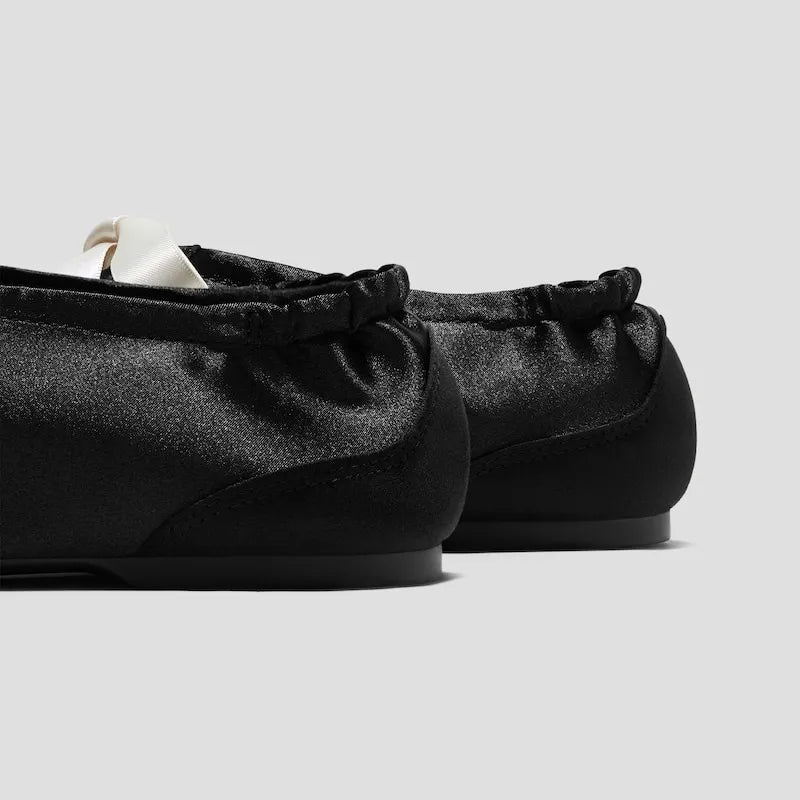 3 Laces Included Square-Toe Lace-Up Satin Sneakerina (Cristina)