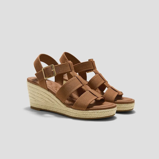 Round-Toe Slingback Wedge Sandals (Skyler)