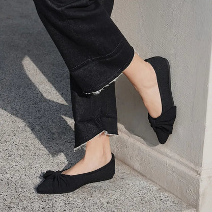 Pointed-Toe Bow Flats (Azura)