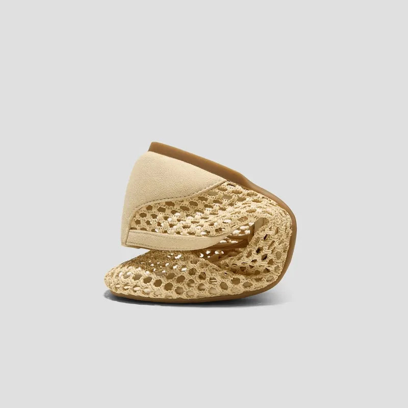Square-Toe Mesh Flats (Carey)