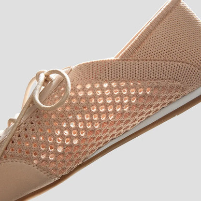 Round-Toe Lace-Up Mesh Sneakers (Yara)