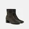 Round-Toe Velvet Whipstitched Ankle Boots (Rhoda)