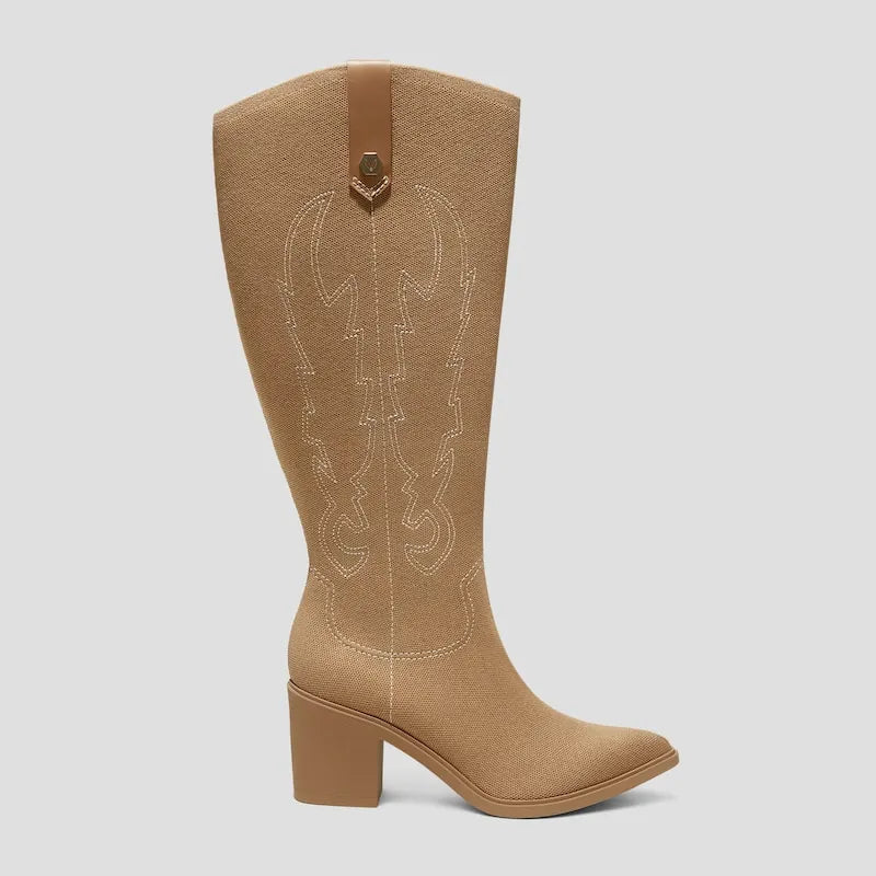 Pointed-Toe Western Knee-High Boots (Willow)
