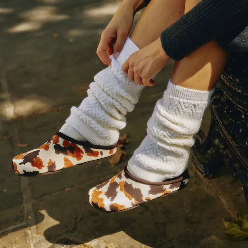 Textured Knit Leg Warmers (Peonie)