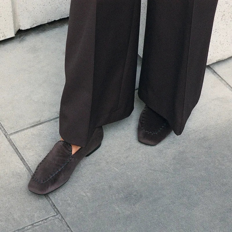 Velvet Whipstitched Loafers (Siena)