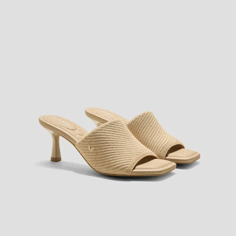 Square-Toe Slide Sandals (Aimee)