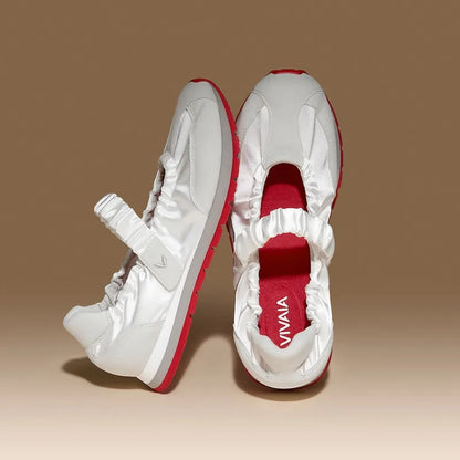 Round-Toe Satin Mary Janes (Ayla)