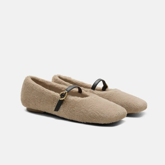 Square-Toe Faux Fur Mary Jane (Moxa)