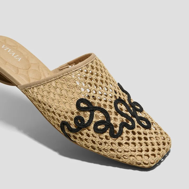 Square-Toe Mesh Sandals (Maura)