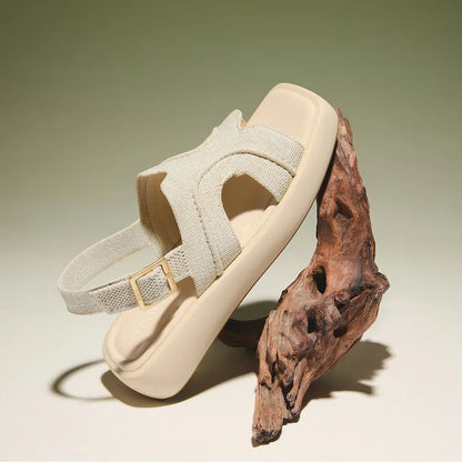 Square-Toe Platform Sandals (Hatty)