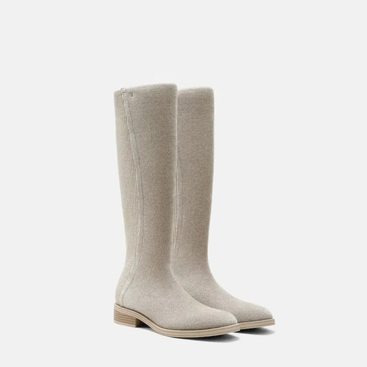Square-Toe Knee-High Boots (Aida)