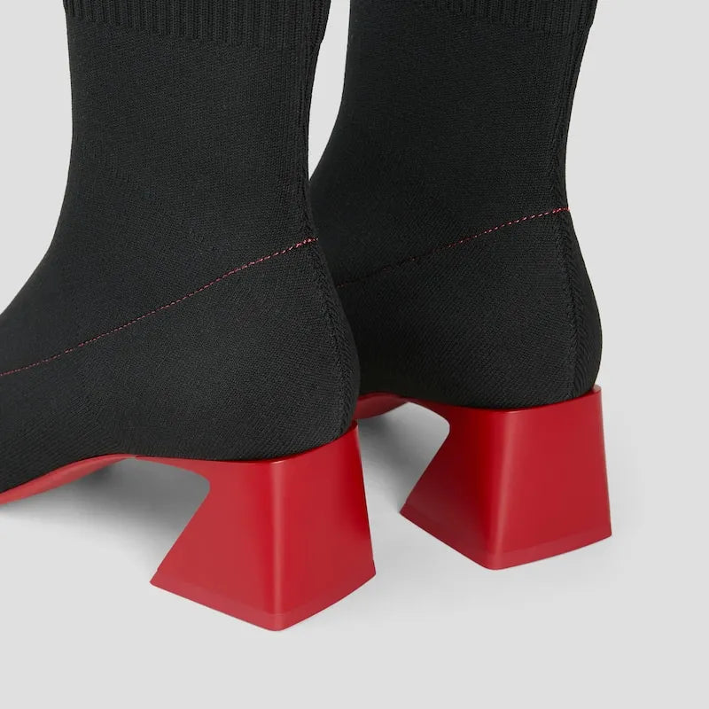 Square-Toe Water-Repellent Block Heeled Boots (Regina Pro)