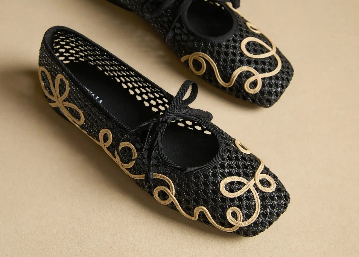Margot Square-Toe Mesh Flats (Makayla)