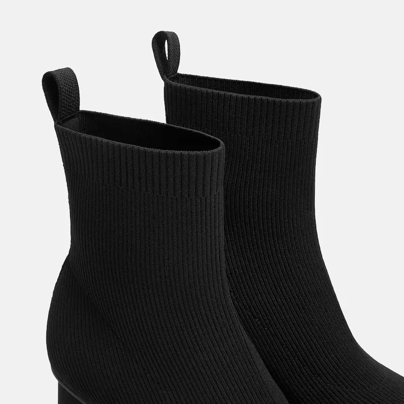 Square-Toe Block-Heel Boots (Lerna)