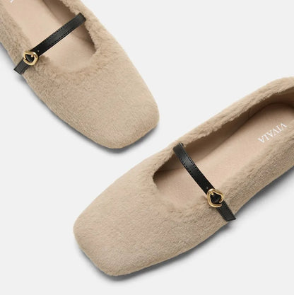 Square-Toe Faux Fur Mary Jane (Moxa)