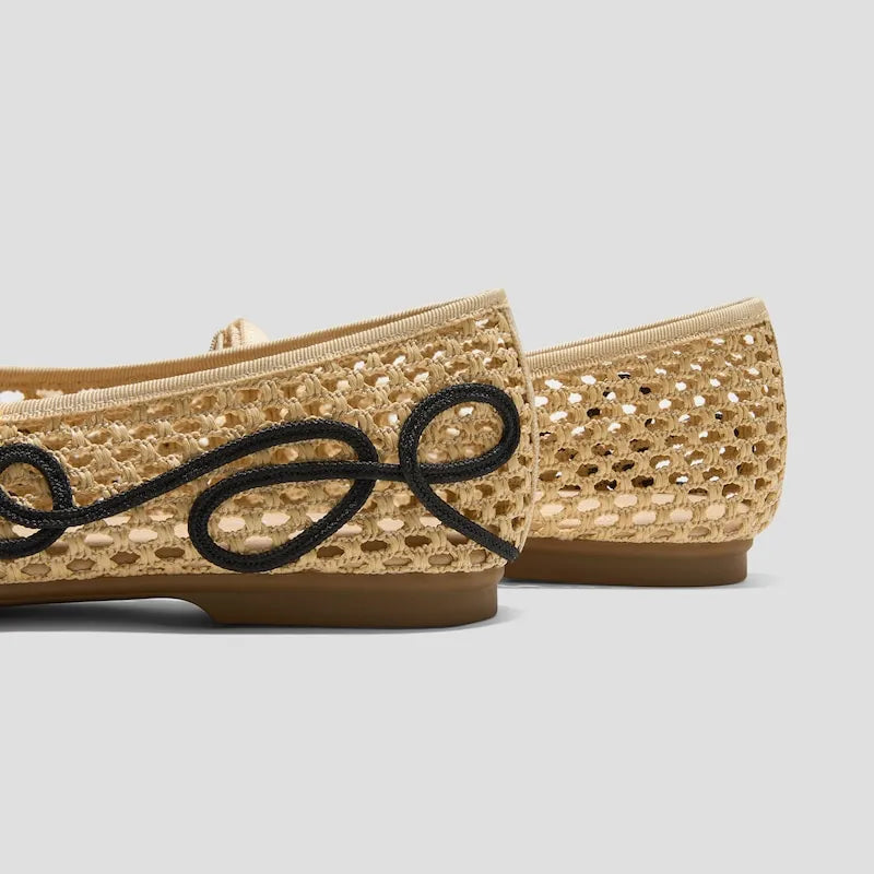 Margot Square-Toe Mesh Flats (Makayla)