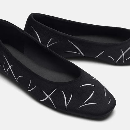 Limited Edition | Mini Square-Toe Velvet Flats (Jazura)