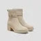 Square-Toe Water-Repellent Heeled Boots (Gisella)