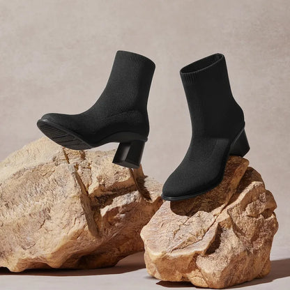 Almond-Toe Running Heel Boots (Amanda)
