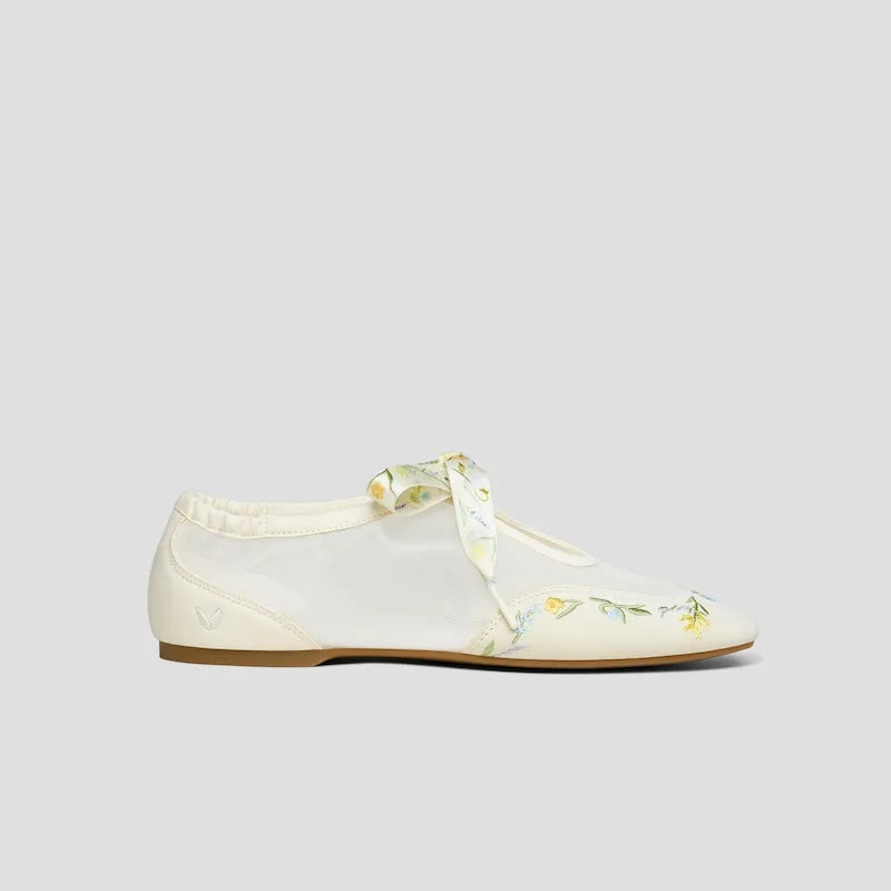 Healing Garden | Square-Toe Organza Sneakerinas (Ciara)