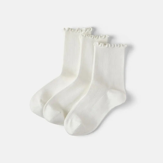 3-Pair Ruffle Crew Socks (Marion)