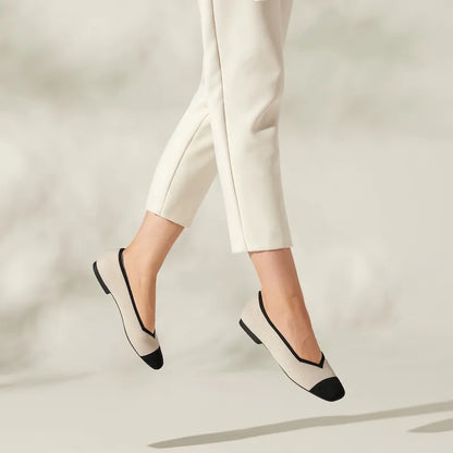 Square-Toe V-Cut Flats (Margot 2.0)